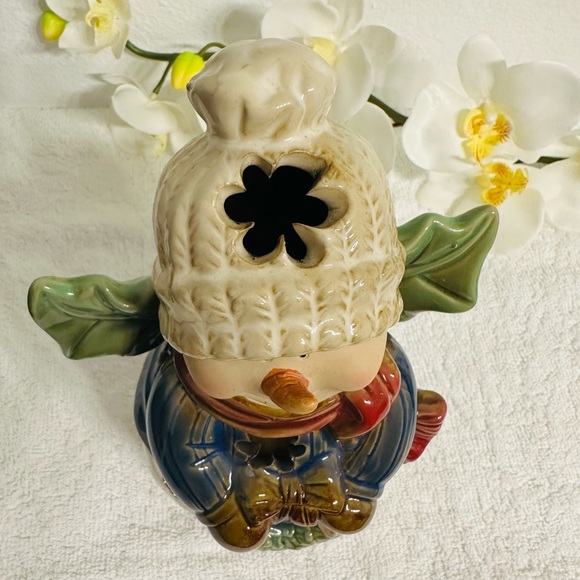 Vintage Hand Painted Stoneware Ceramic Christmas Holiday Tealight Candle Lamp - Picture 11 of 11